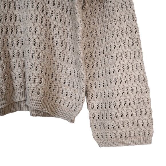 Design History Womens M Open Stitch V-Neck Sweater in Fawn NEW - Picture 6 of 11